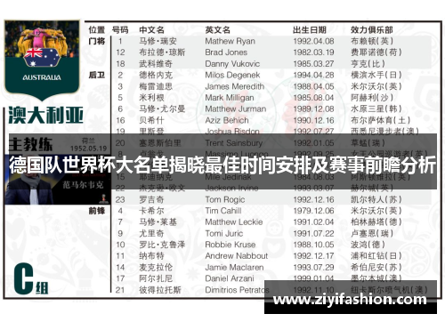 德国队世界杯大名单揭晓最佳时间安排及赛事前瞻分析 德国队世界杯大名单揭晓最佳时间安排及赛事前瞻分析